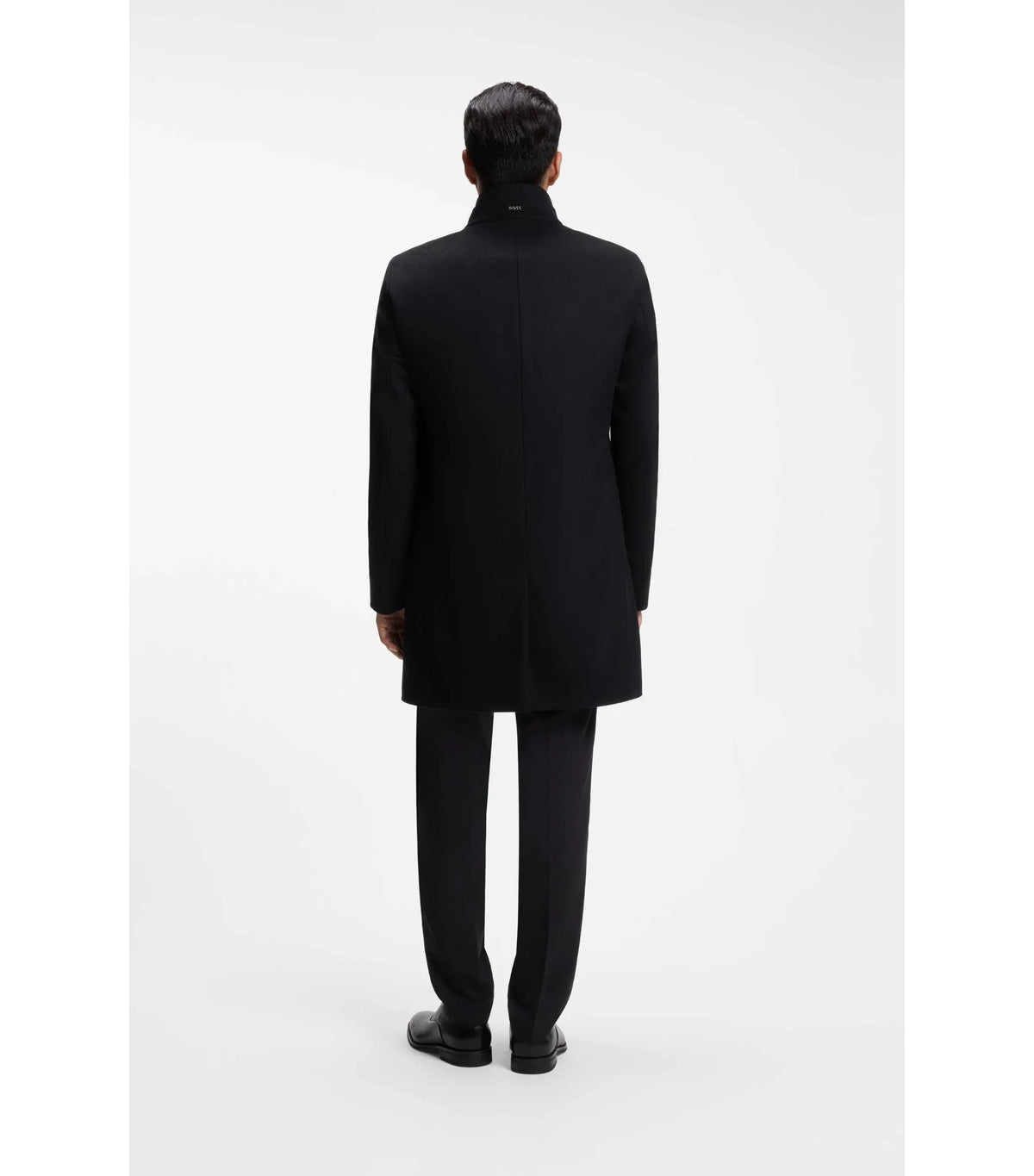 BOSS Black svart slim-fit rock i italienskt tyg med ståkrage