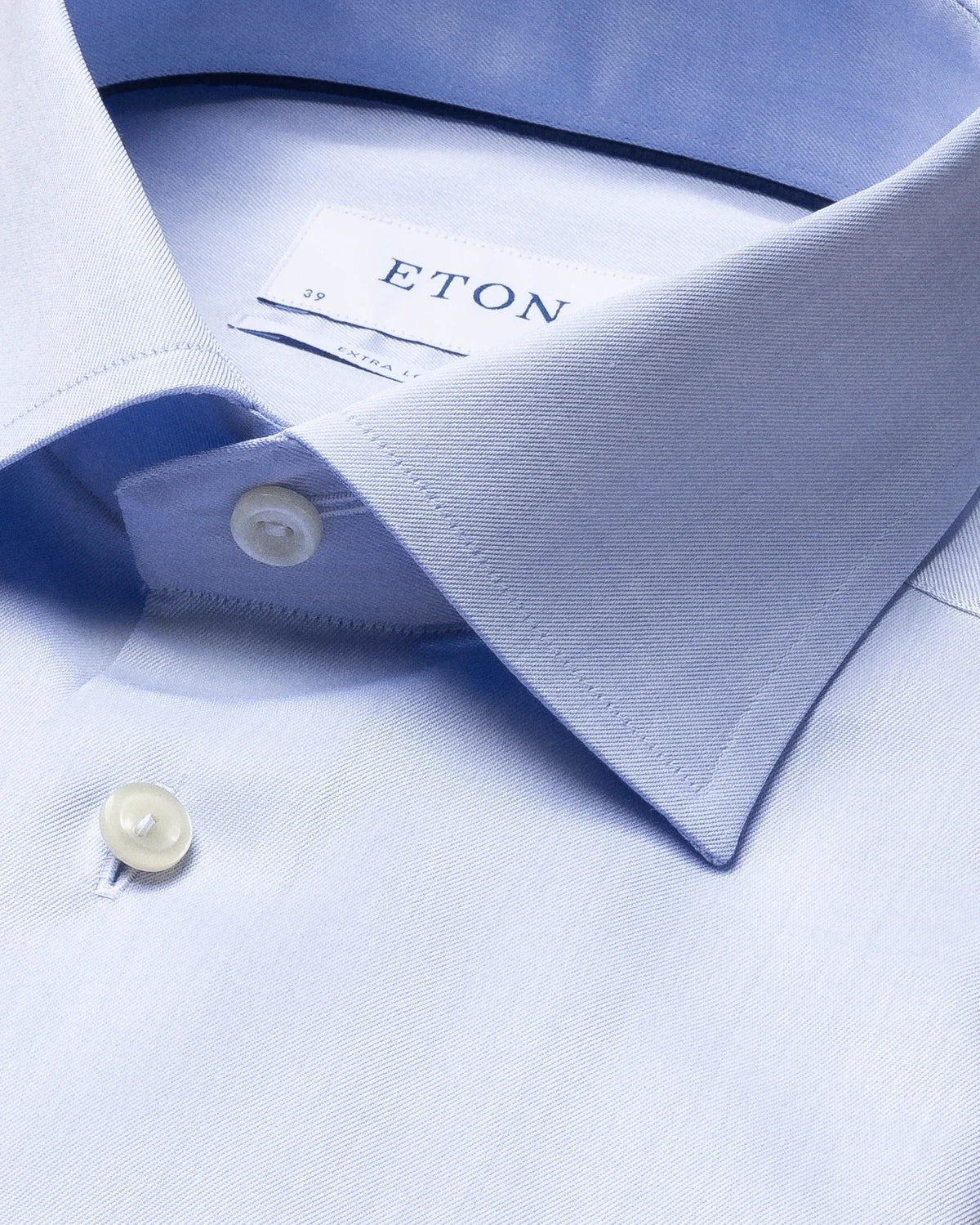 Signature Twill-skjorta Contemporary, extra långa ärmar - Ljusblå – baksida