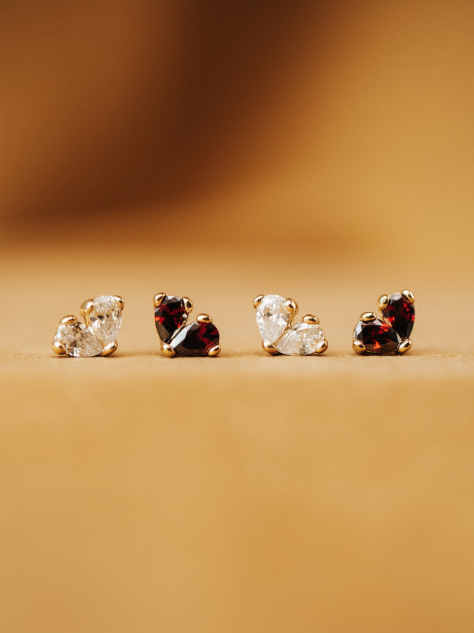 Love earrings - Garnet