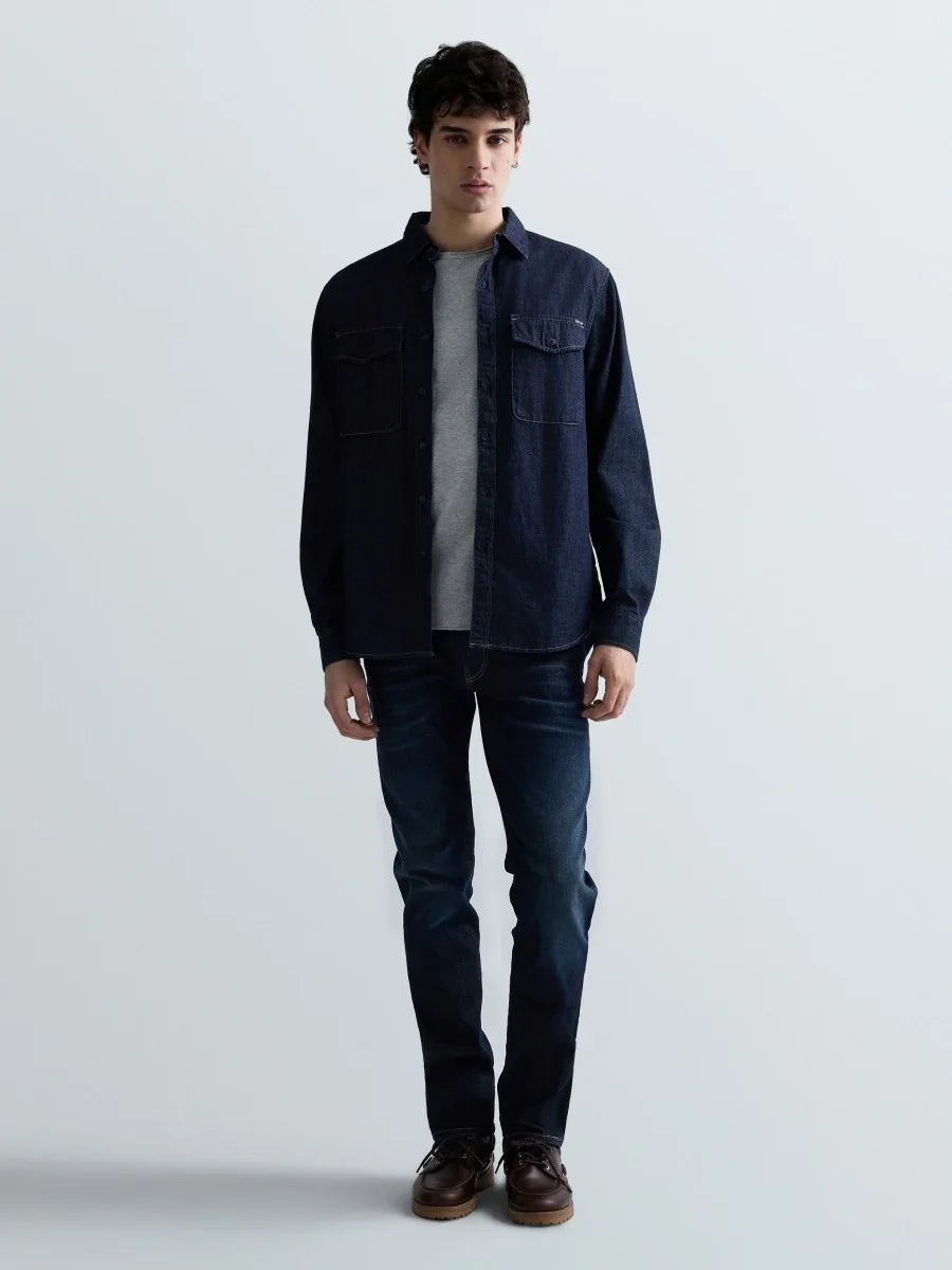 Replay ANBASS 007 mörkblå jeans och denimskjorta herr