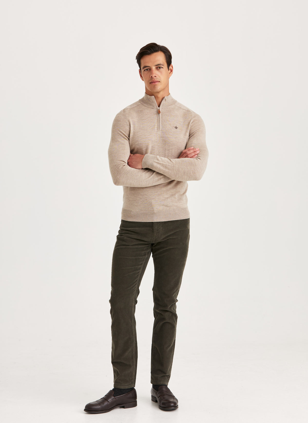 Merino John Zip - 05 Khaki