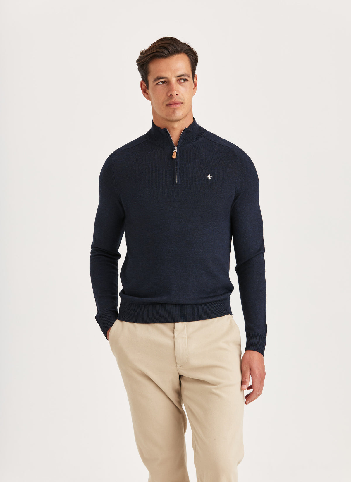 Merino John Zip - 60 Navy