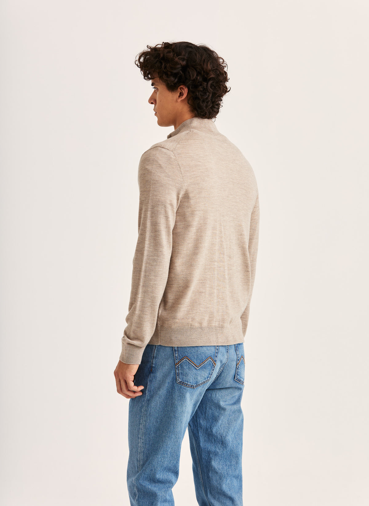 Merino Zip Cardigan - 05 Khaki
