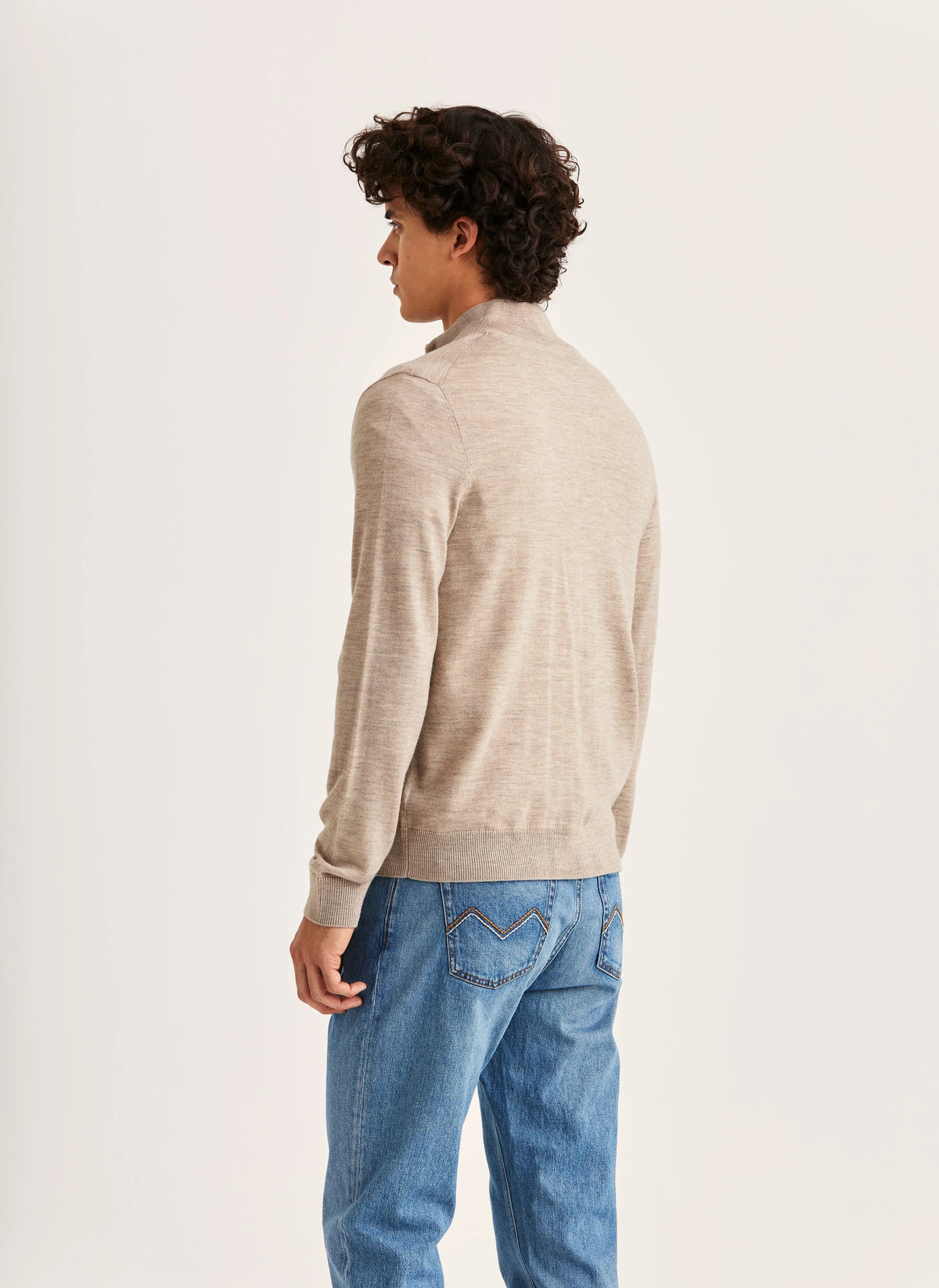Morris Merino Zip Cardigan i färgen 05 Khaki