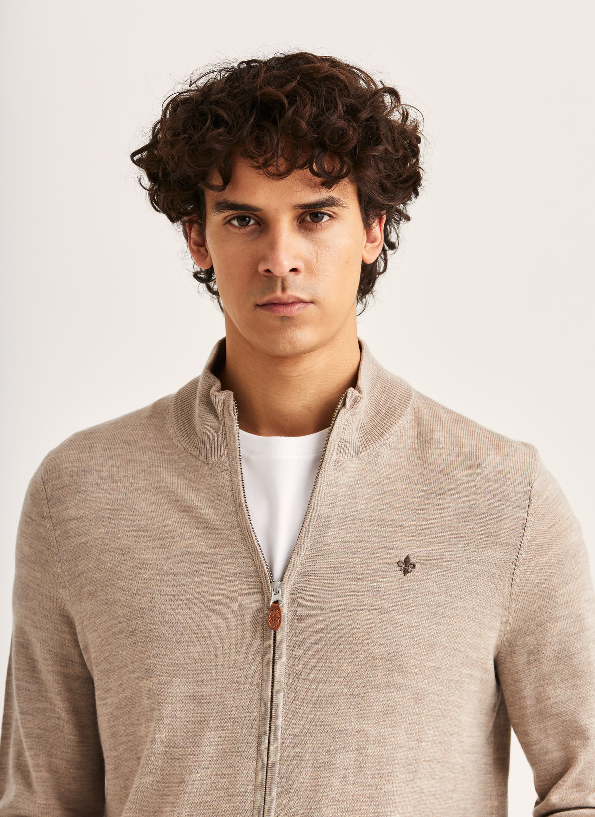 Merino Zip Cardigan - 05 Khaki