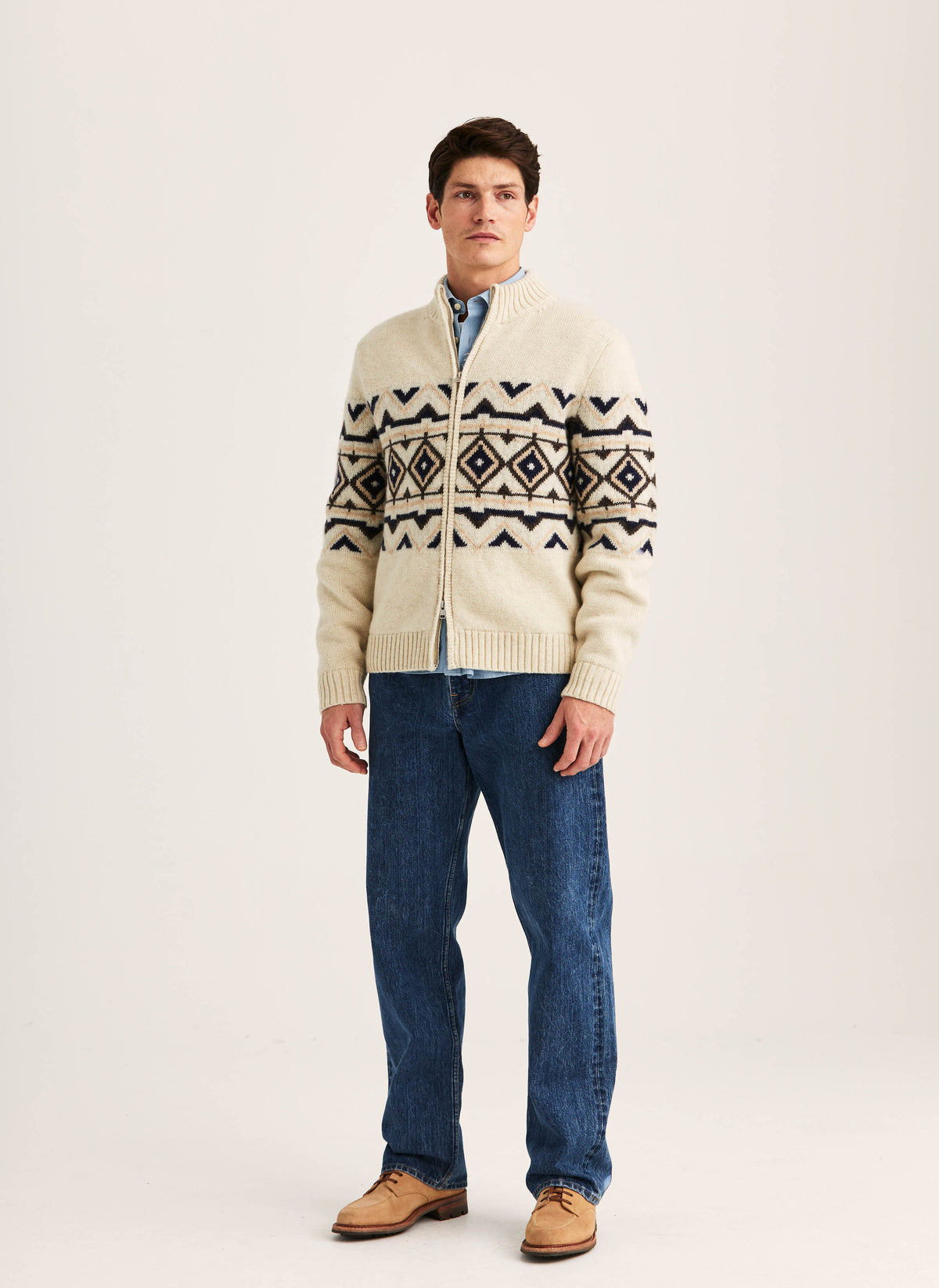 Hadley Zip Cardigan - 02 Off white