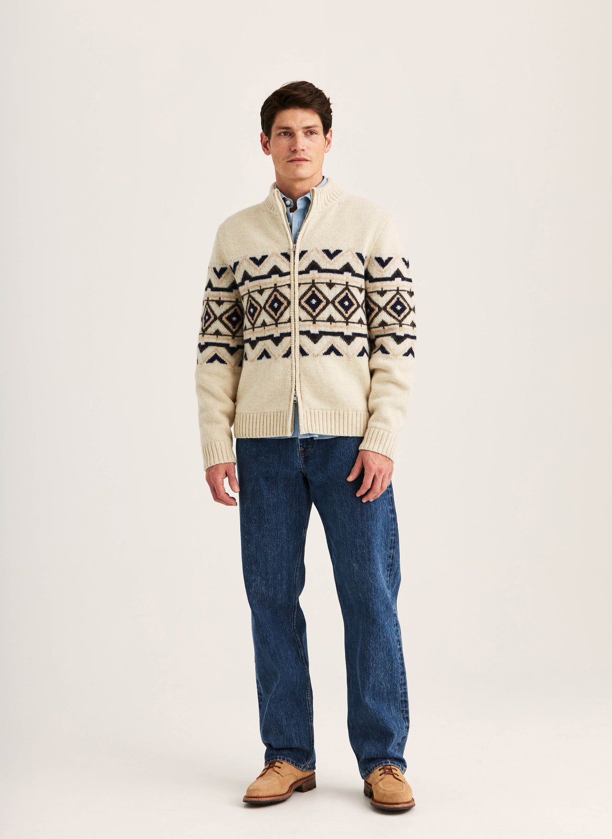 Hadley Zip Cardigan - 02 Off white