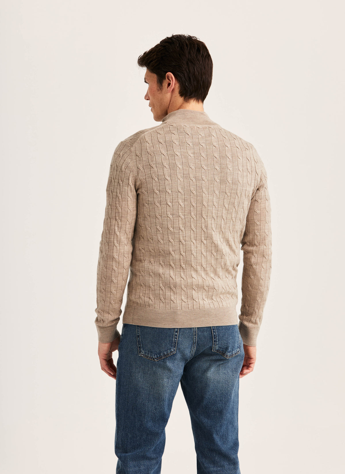 Merino Cable John Zip - 05 Khaki