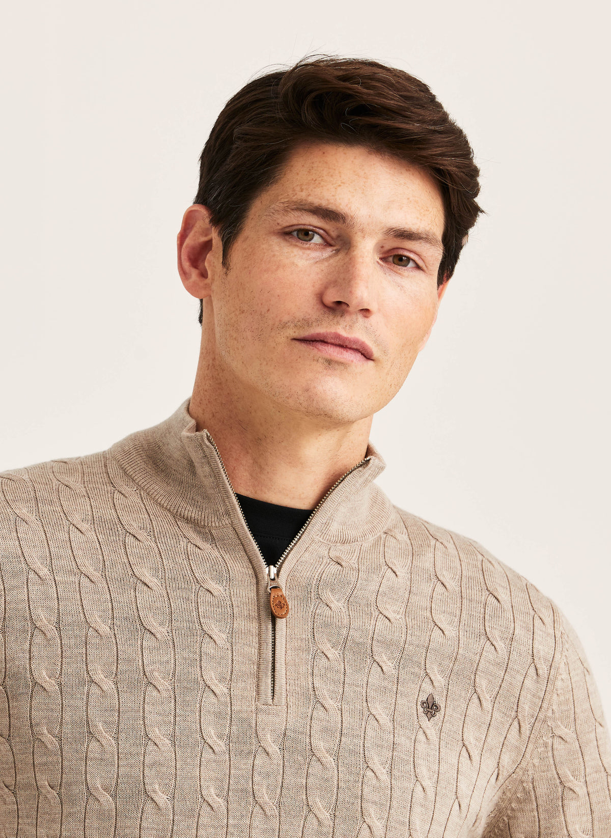 Merino Cable John Zip - 05 Khaki