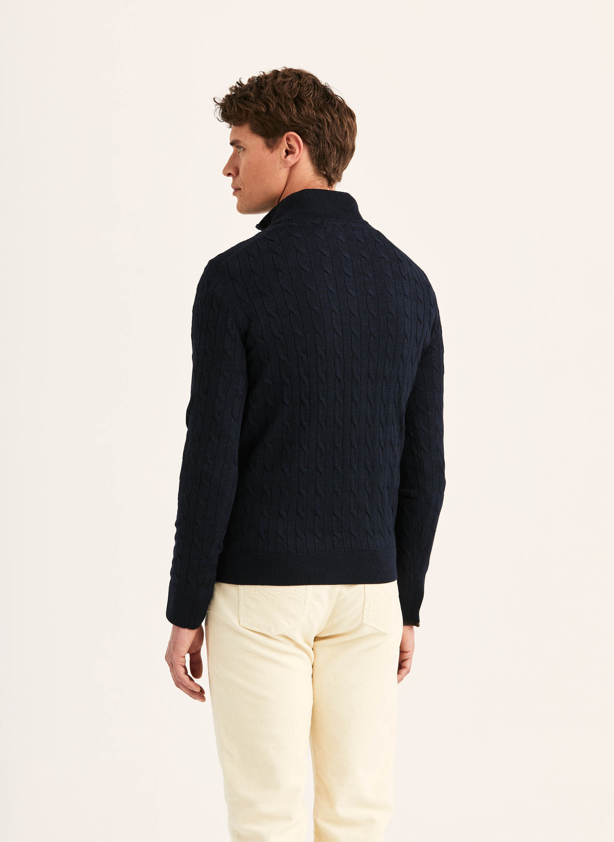 Merino Cable John Zip - 60 Navy