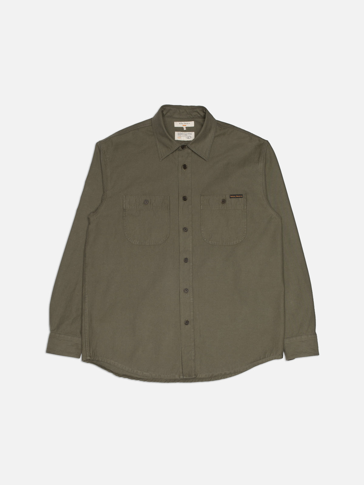 Julian Shirt Back Sateen Olive Green - Olive Green