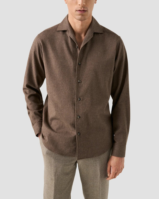 Casual fit Flanellskjorta - Brown
