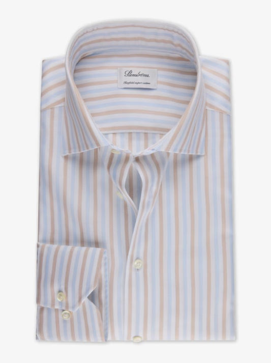 Fitted Body, C77 RM cuff - 252 Light brown stripe