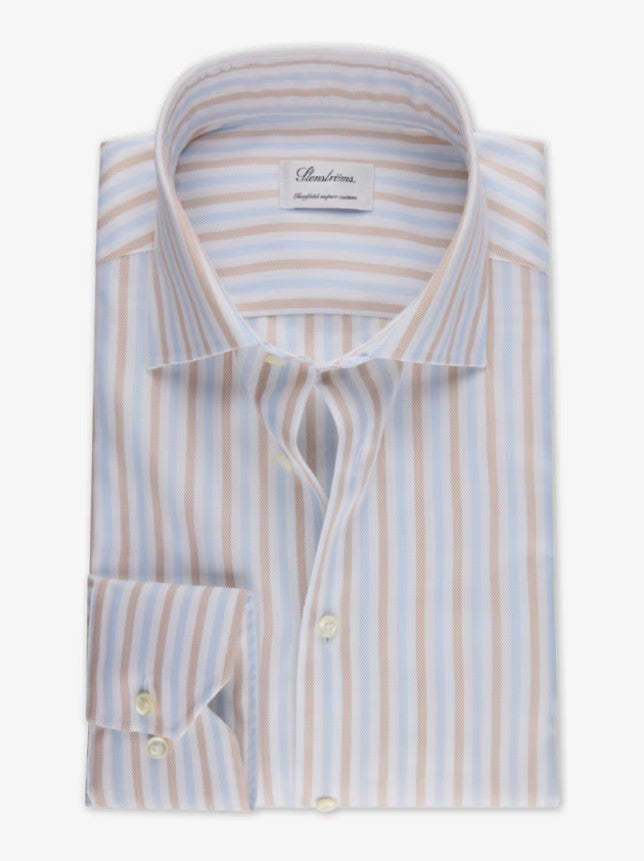 Fitted Body, C77 RM cuff - 252 Light brown stripe