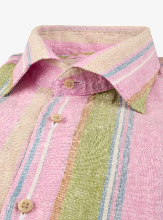 Fitted Body, C72 RC cuff Casual - 532 Pink stripe