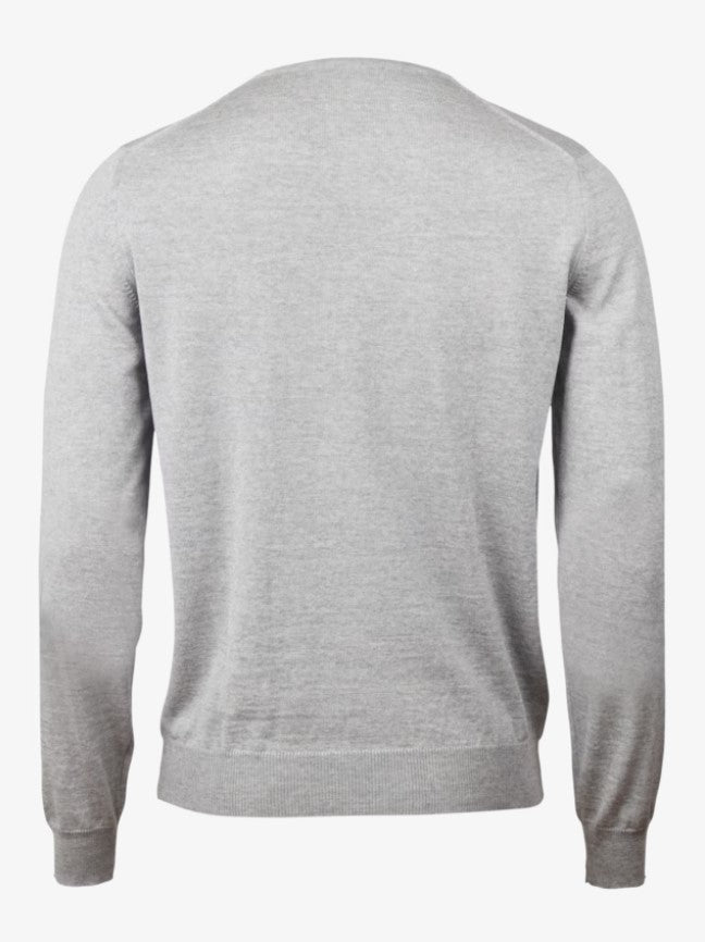 Sweater Knitted Crew Neck Merino Wool - 300 Light grey