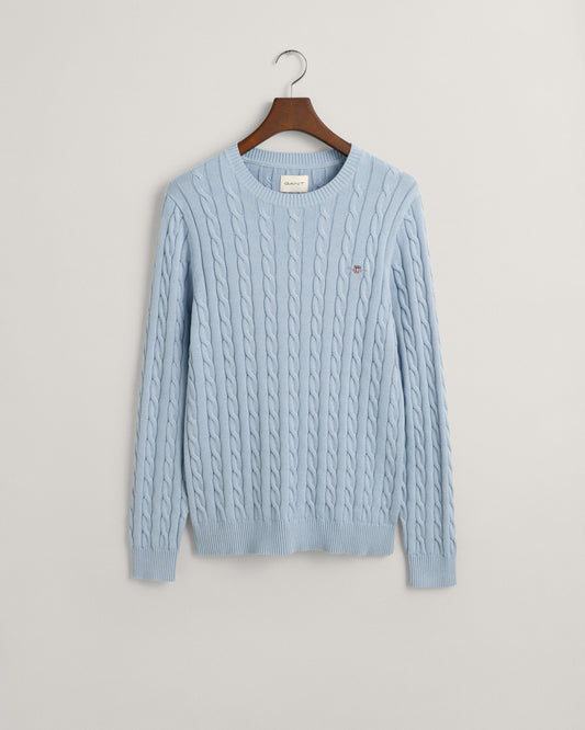 COTTON CABLE C-NECK - 474 DOVE BLUE