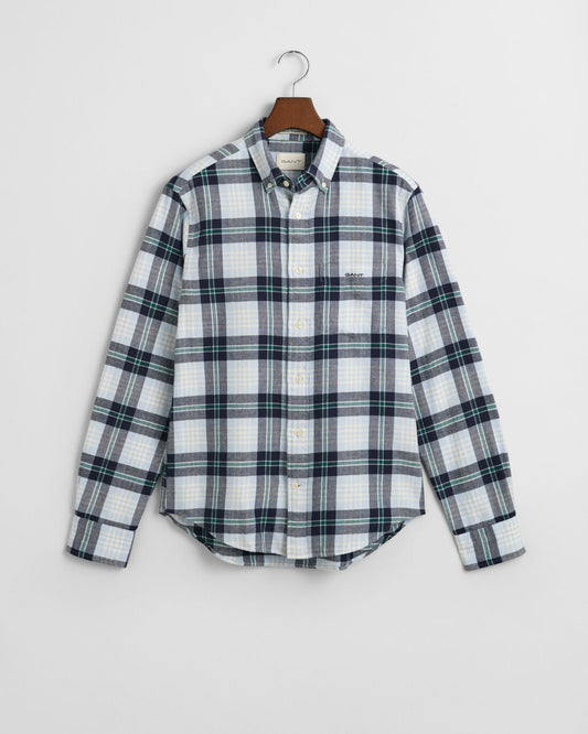 REG FLANNEL PLAID SHIRT - 220 CACAO