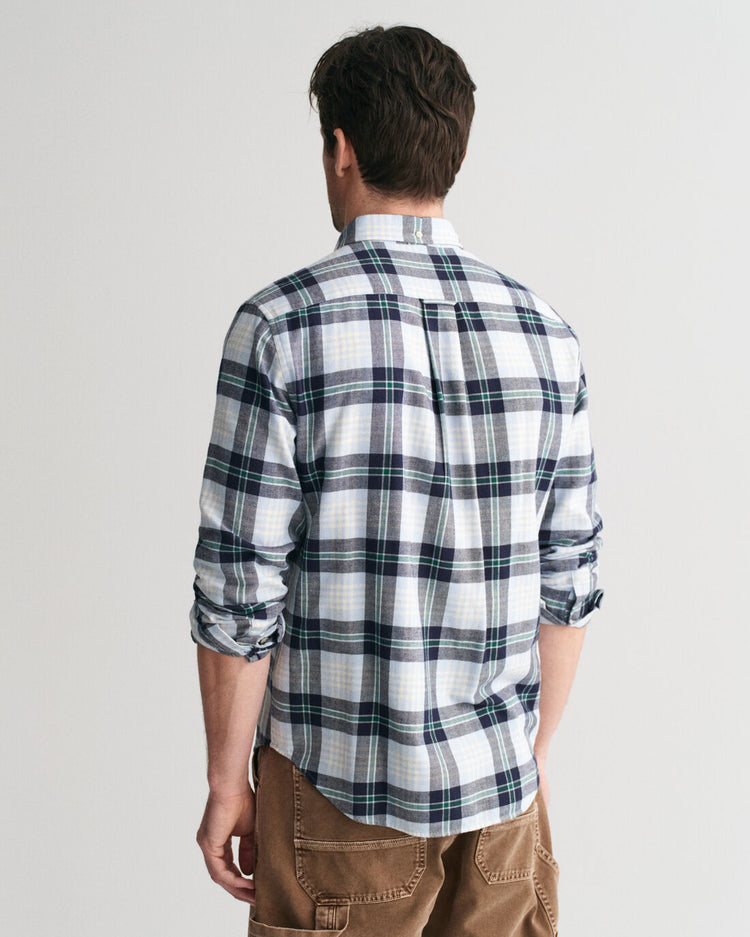 REG FLANNEL PLAID SHIRT - 220 CACAO