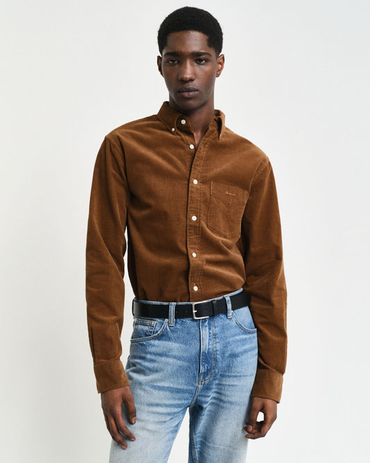 REG UT CORDUROY SHIRT - 220 CACAO