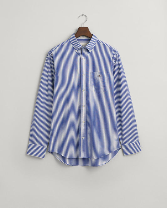 REG CLASSIC POPLIN STRIPE SHIRT - 436 COLLEGE BLUE