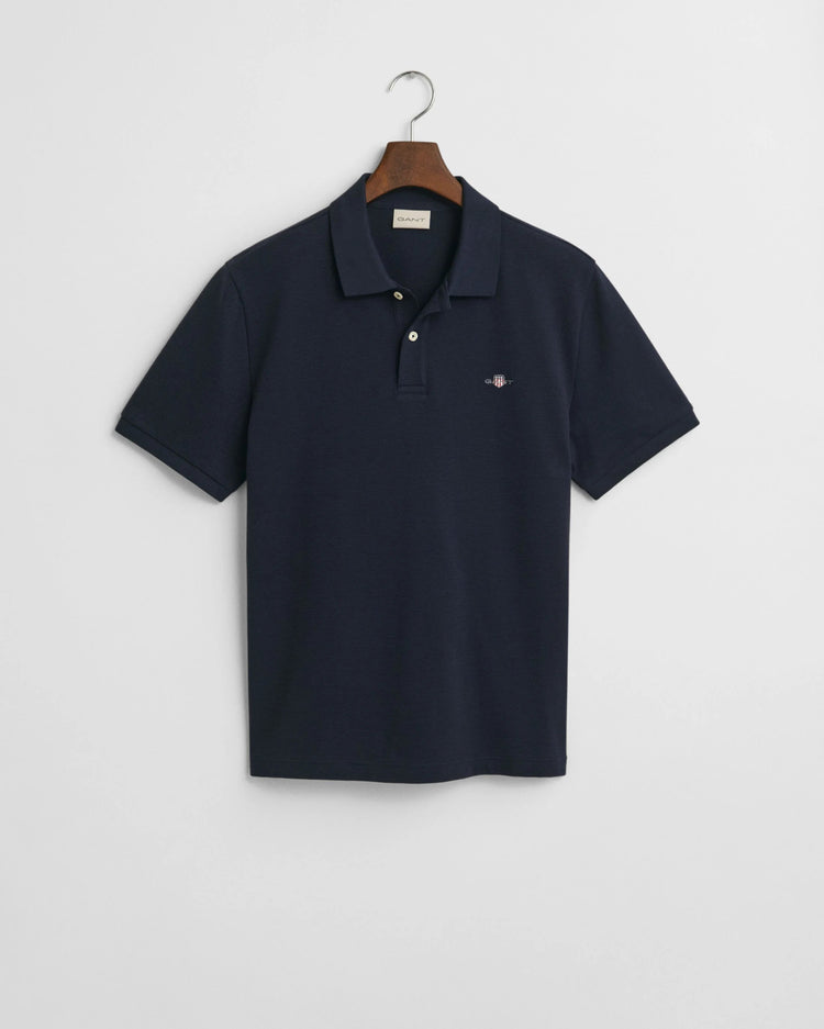 TEXTURED POLO - 433 EVENING BLUE