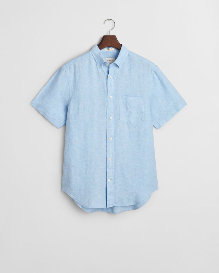 REG LINEN SS SHIRT - 468 CAPRI BLUE