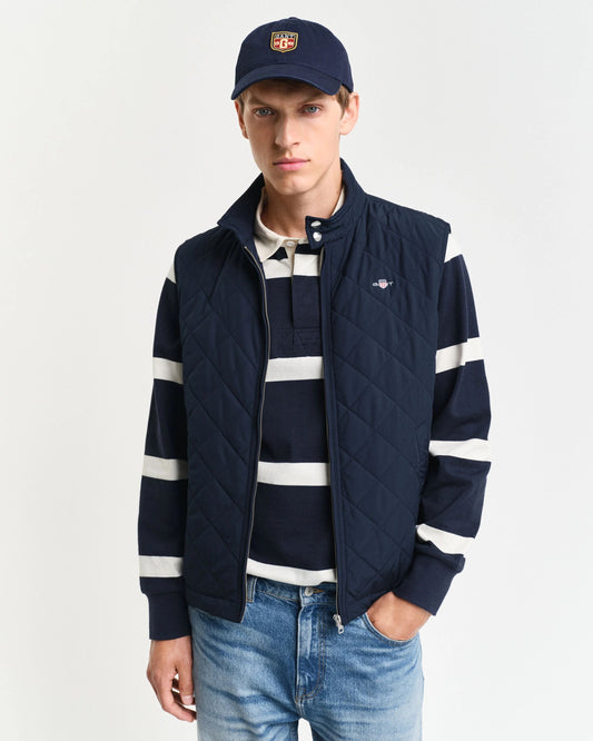 QUILTED WINDCHEATER VEST - 433 EVENING BLUE