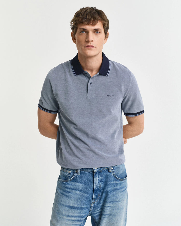 4-COL OXFORD SS PIQUE - 401 Dusty Navy