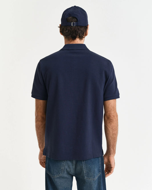 TEXTURED POLO - 433 EVENING BLUE