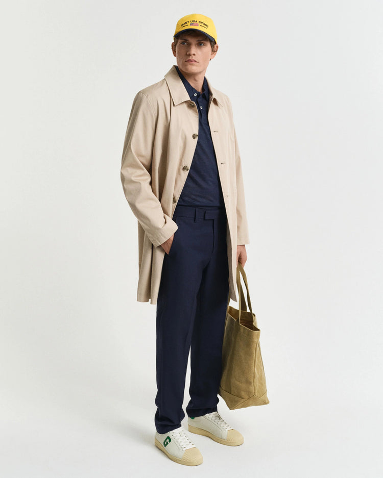 LINEN SS POLO - 433 EVENING BLUE