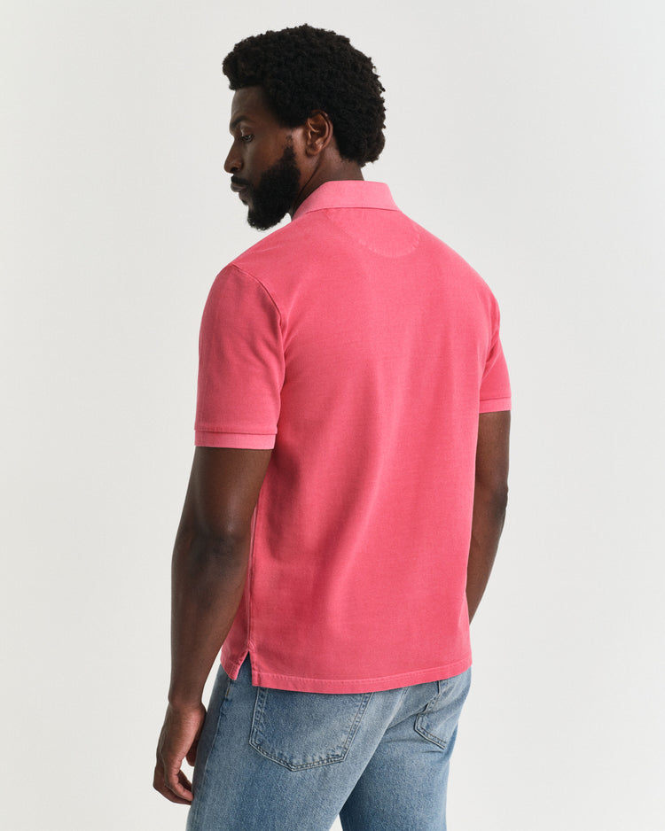 SUNFADED SS POLO - 648 Watermelon Red