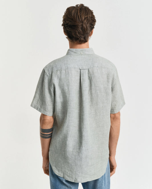 REG LINEN SS SHIRT - 362 KALAMATA GREEN