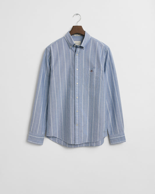 REG CLASSIC OXFORD STRIPE SHIRT - 407 RICH BLUE