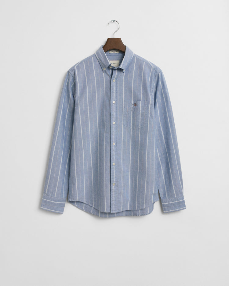 REG CLASSIC OXFORD STRIPE SHIRT - 407 RICH BLUE