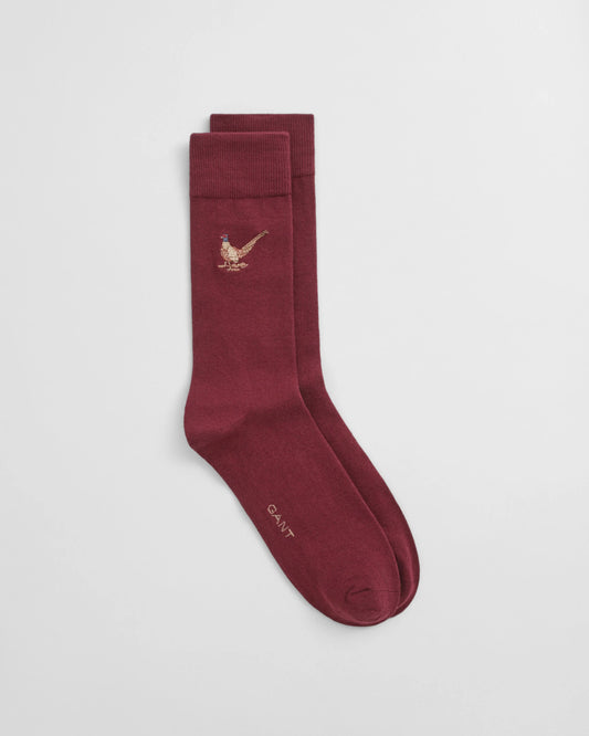 EMBROIDERED SOCKS - 604 PLUMPED RED