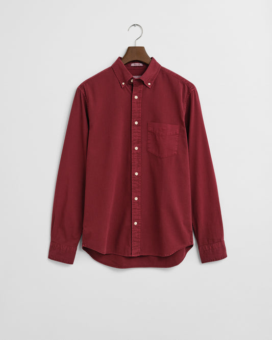 REG GMNT DYED TWILL SHIRT - 604 PLUMPED RED