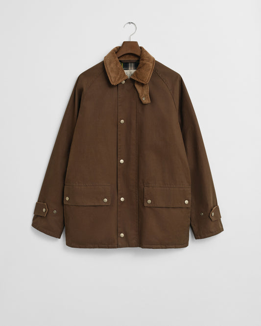 WAXED BARN JACKET - 202 DEEP BROWN