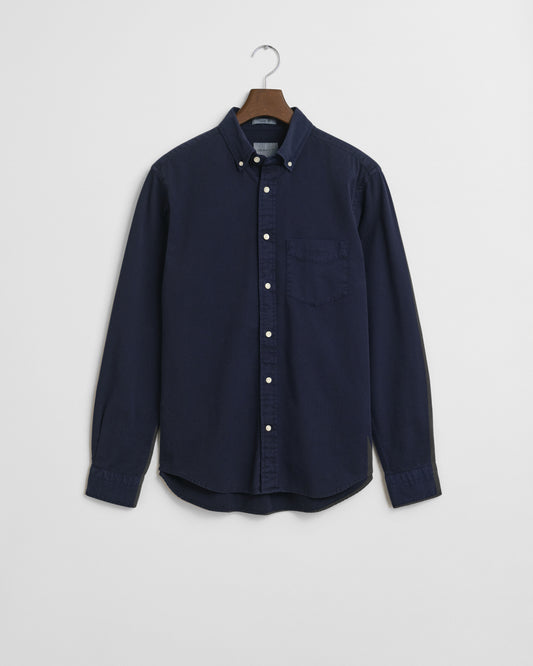 REG GMNT DYED TWILL SHIRT - 433 EVENING BLUE