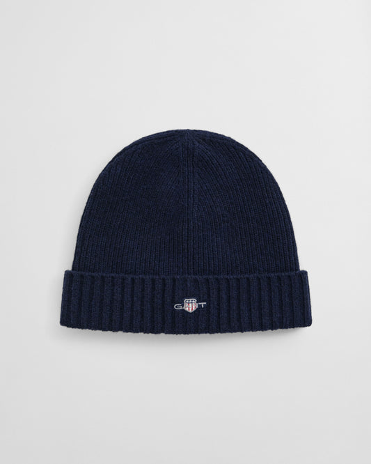 UNISEX. SHIELD WOOL BEANIE - 410 MARINE