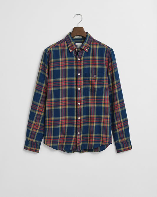 REG INDIGO TWILL CHECK SHIRT - 969 INDIGO