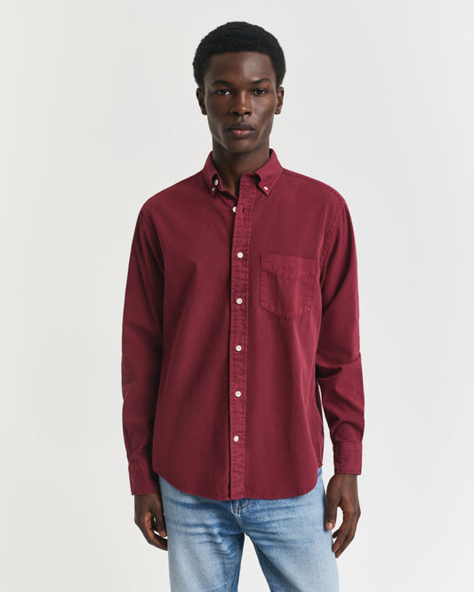 REG GMNT DYED TWILL SHIRT - 604 PLUMPED RED