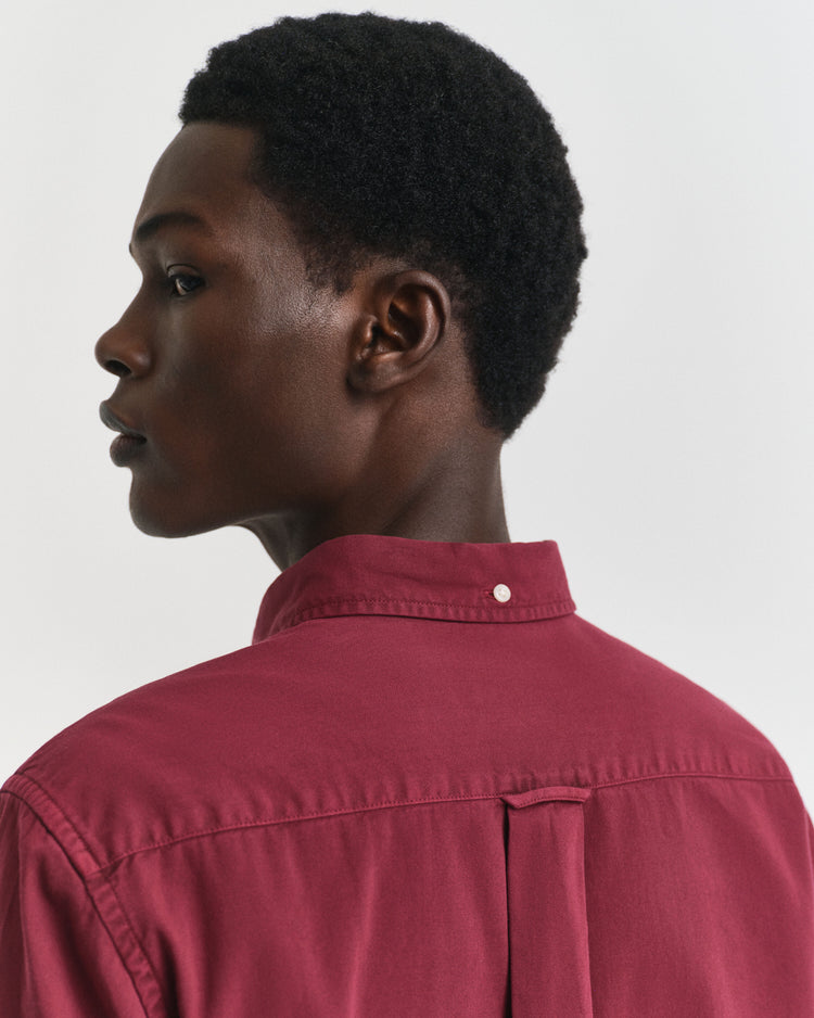 REG GMNT DYED TWILL SHIRT - 604 PLUMPED RED