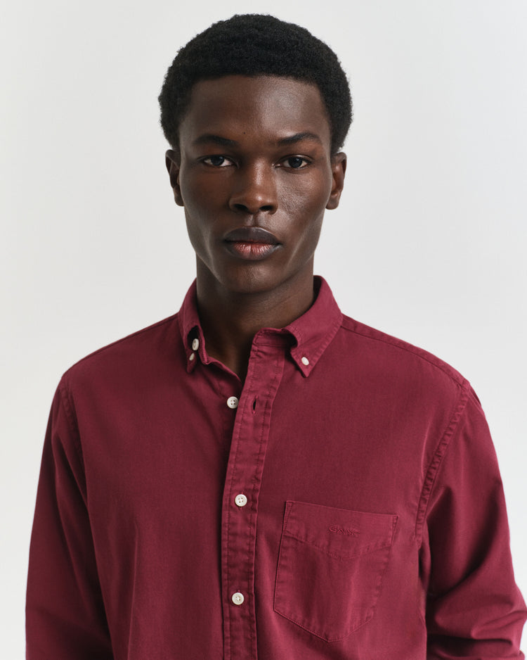 REG GMNT DYED TWILL SHIRT - 604 PLUMPED RED