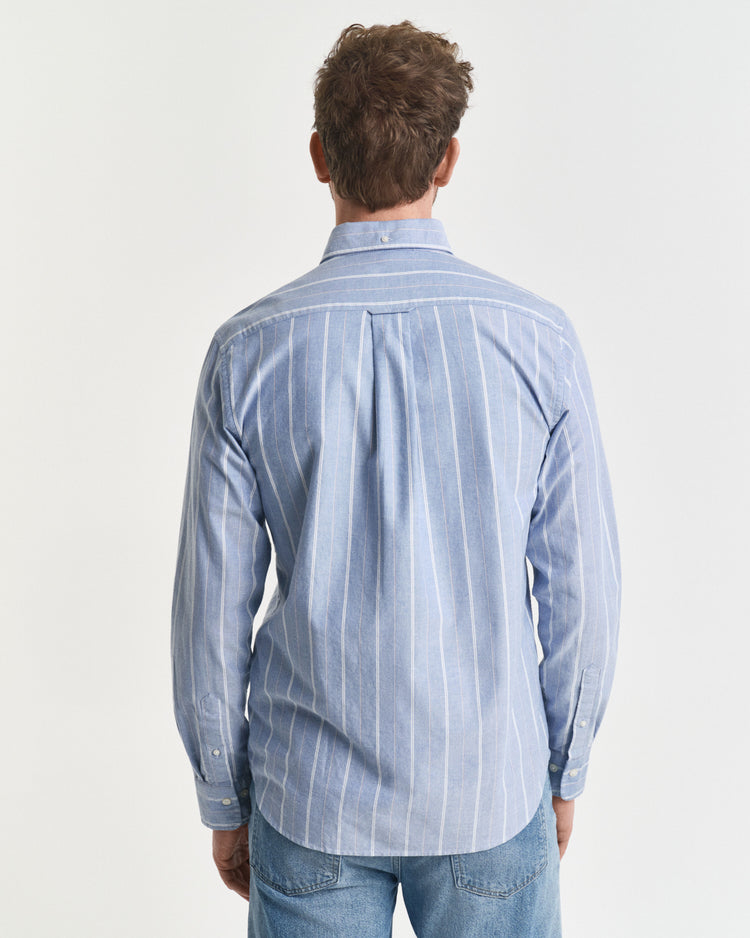 REG CLASSIC OXFORD STRIPE SHIRT - 407 RICH BLUE
