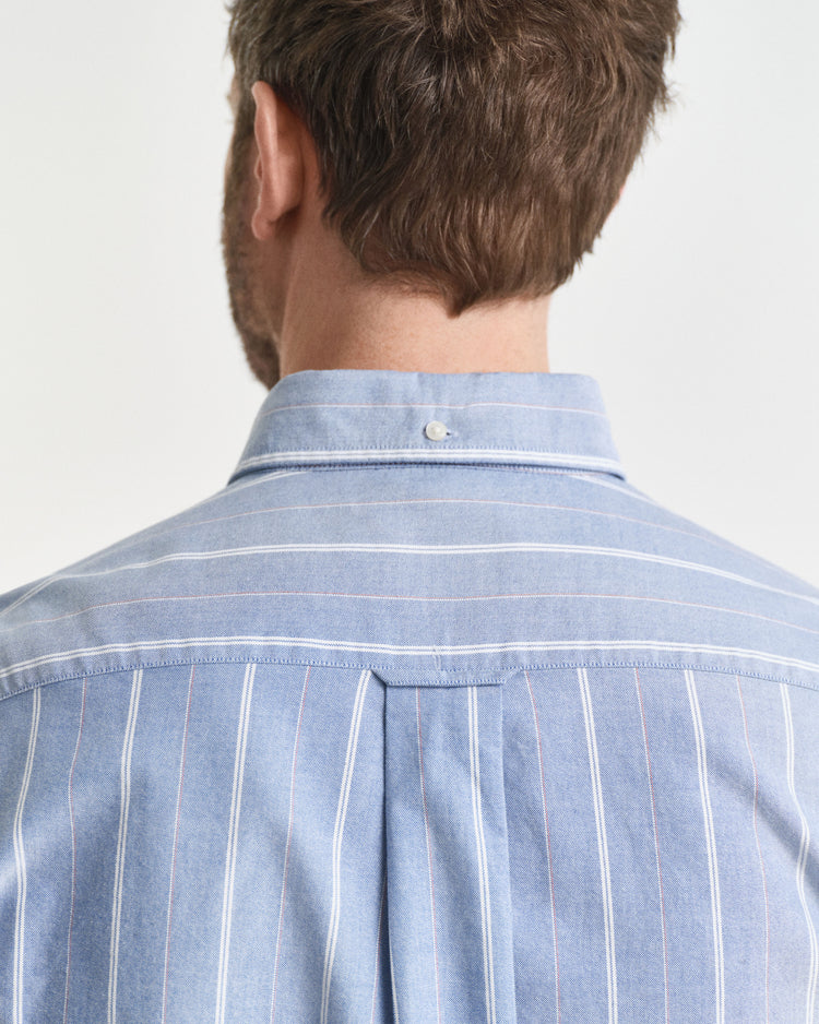REG CLASSIC OXFORD STRIPE SHIRT - 407 RICH BLUE