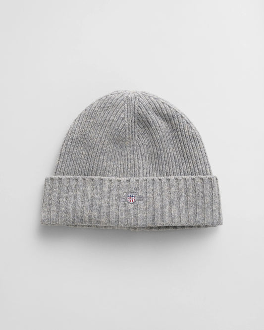 UNISEX. SHIELD WOOL BEANIE - 93 GREY MELANGE