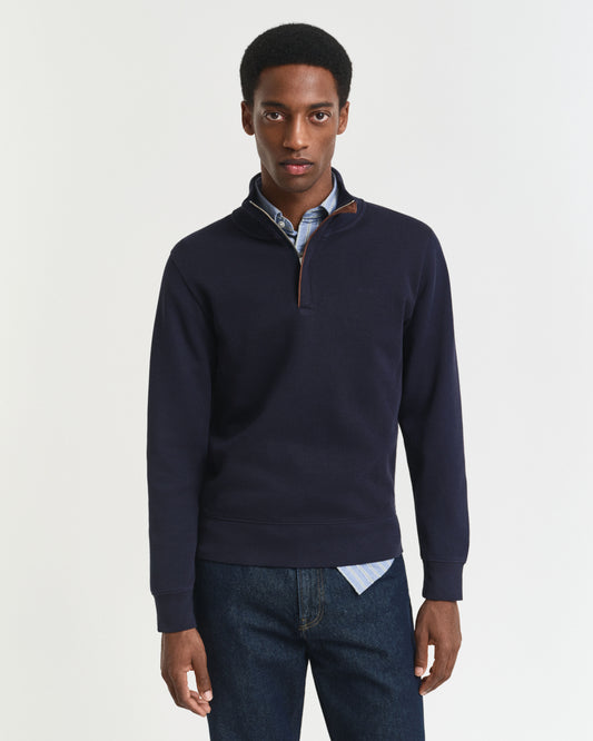 SACKER RIB HALF ZIP - 433 EVENING BLUE