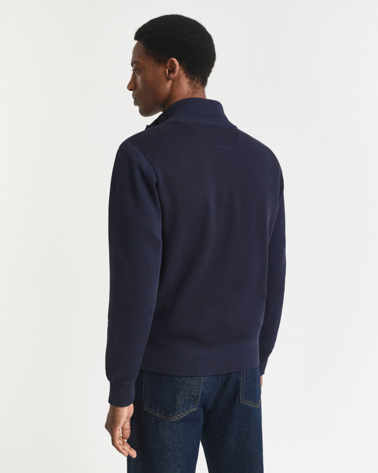 SACKER RIB HALF ZIP - 433 EVENING BLUE