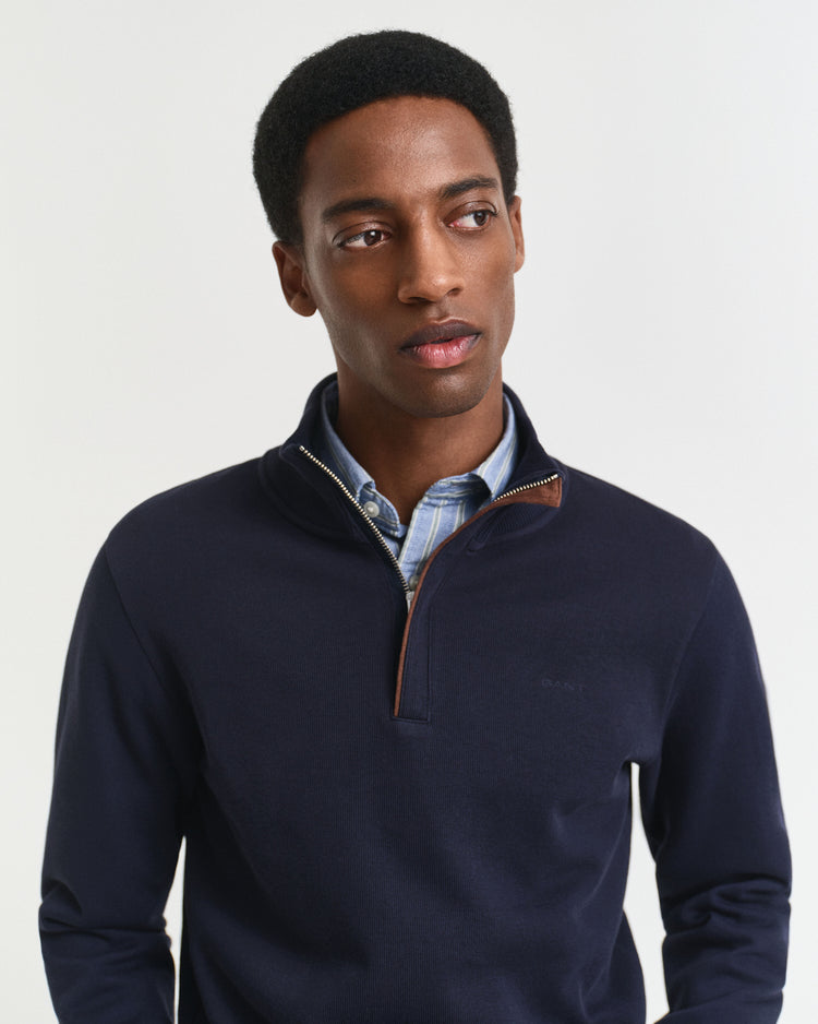 SACKER RIB HALF ZIP - 433 EVENING BLUE